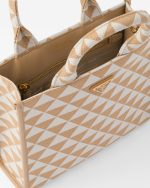 Small Prada Symbole Embroidered Fabric Handbag - Image 5